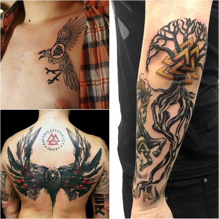 tatouage viking signification modèles tattoos homme bras dos