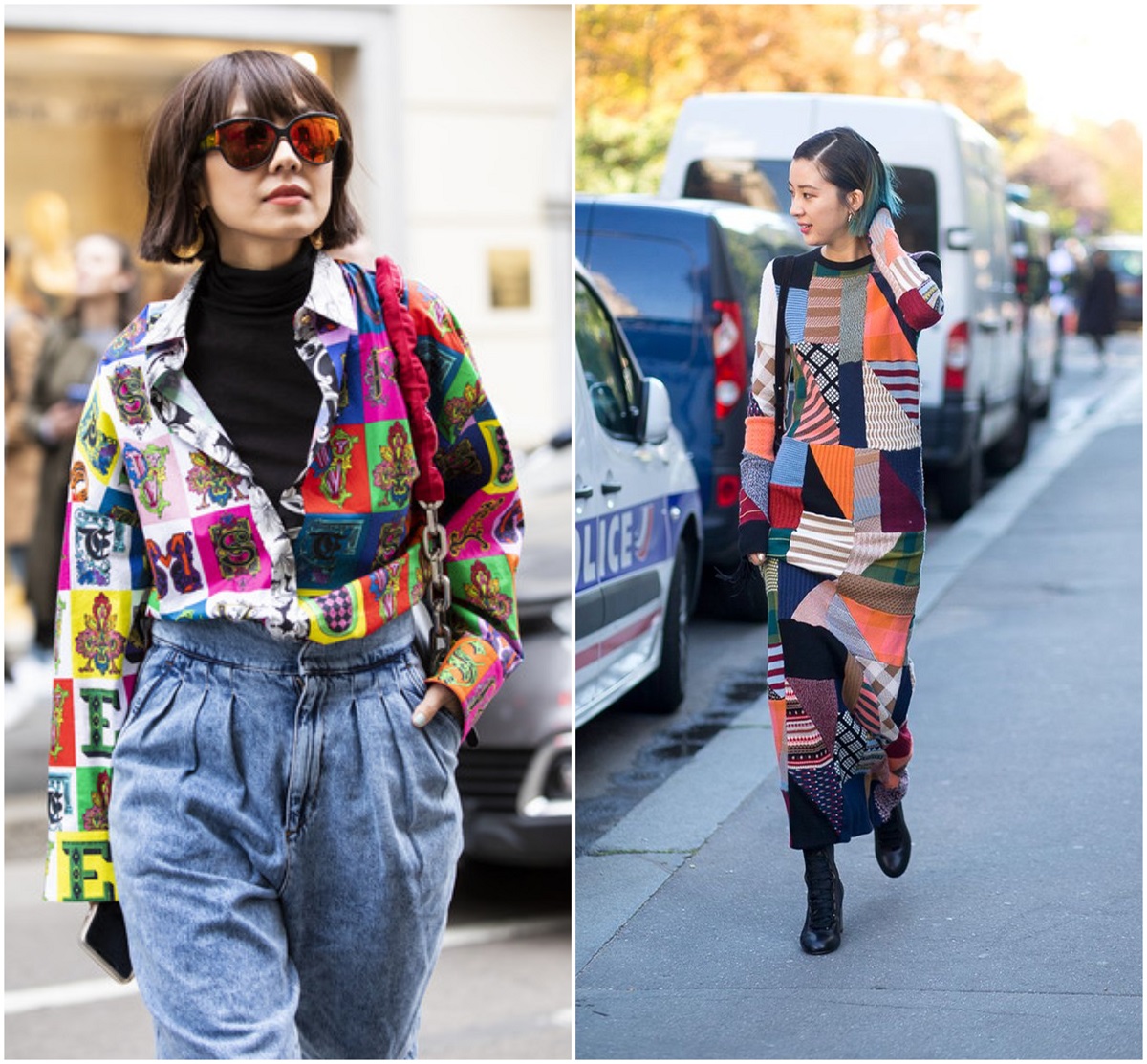 tissu patchwork street style femme veste couleurs vives