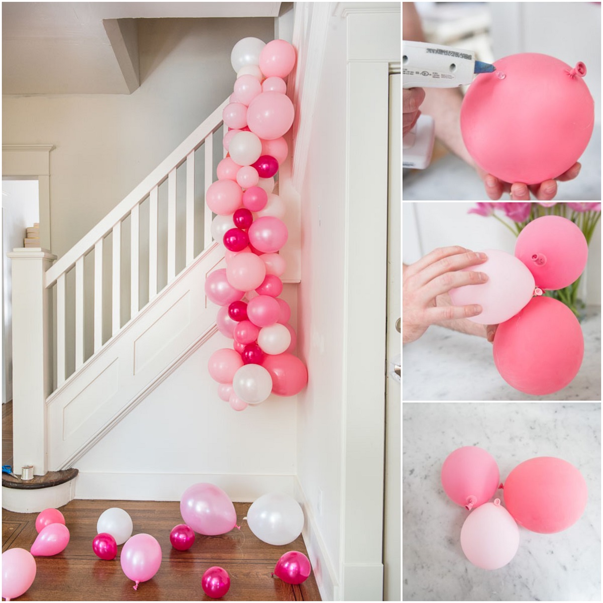 tutoriel facile instructions guirlande de ballons roses