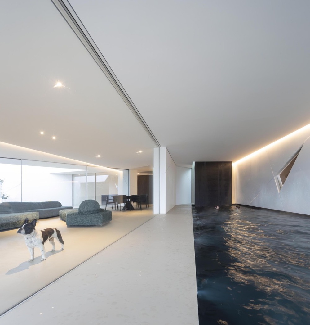 Villa minimaliste avec piscine intérieure