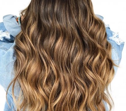 balayage caramel sur brun