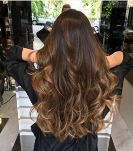 balayage miel cheveux longs