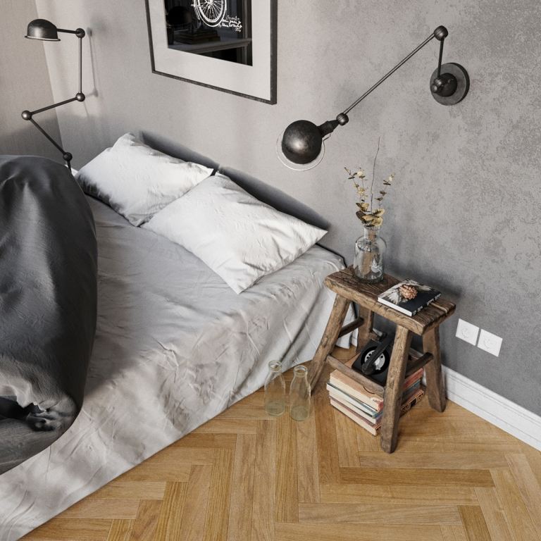 chambre a coucher simple accent rustique