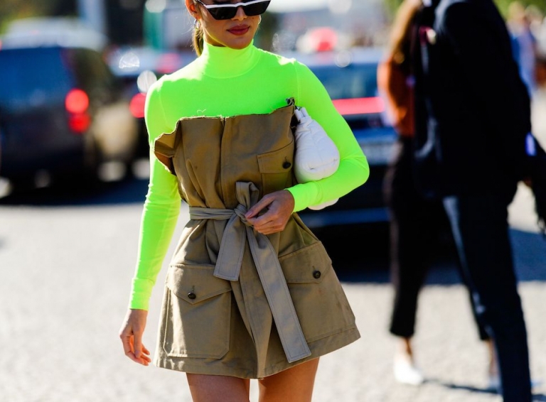 couleur néon robe carreaux mode femme 2019 2020