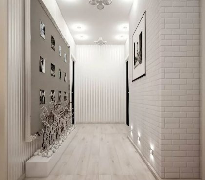 couloir gris et blanc