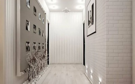 couloir gris et blanc