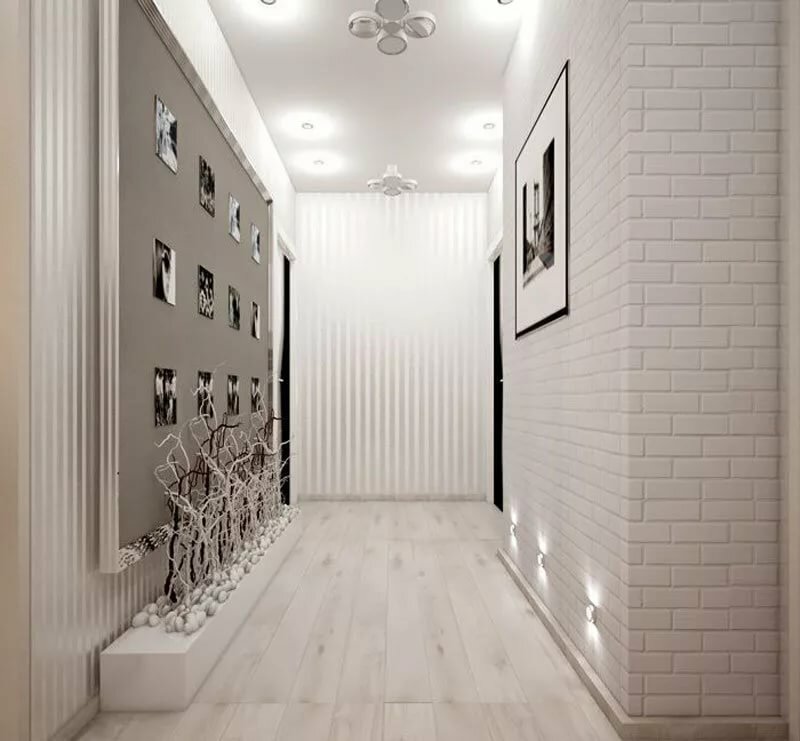 couloir gris et blanc