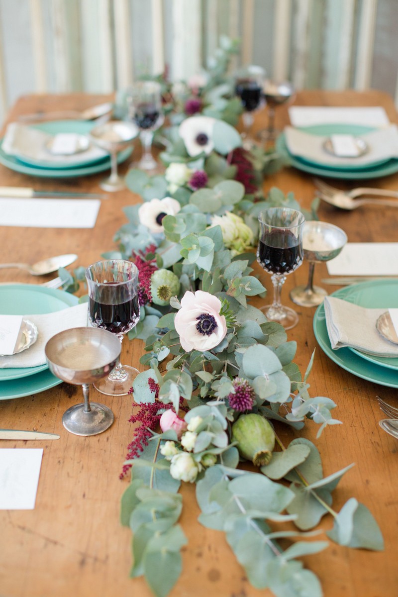 déco de table eucalyptus fleurs idées mariage