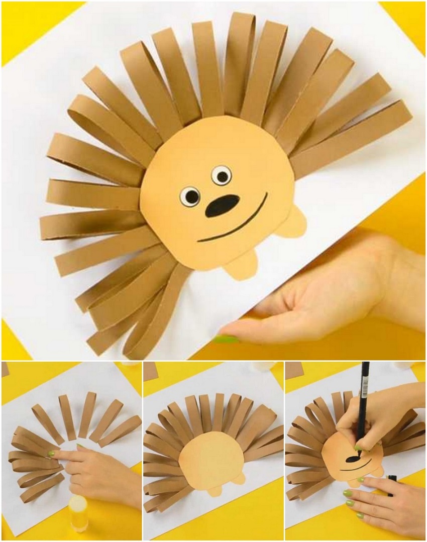 fabriquer un herisson en papier glacé bricolage facile pour enfants