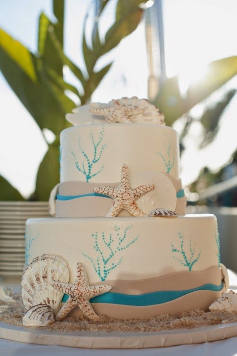 gâteau de mariage thème plage idées de décoration