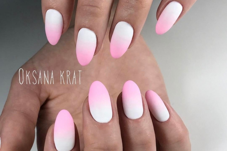 Ongles Gel Rose Et Blanc