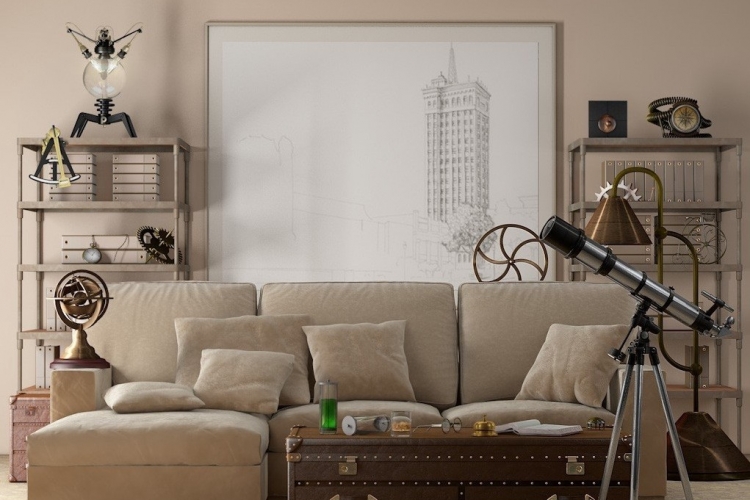 peinture salon beige déco murale minimaliste canapé cosy