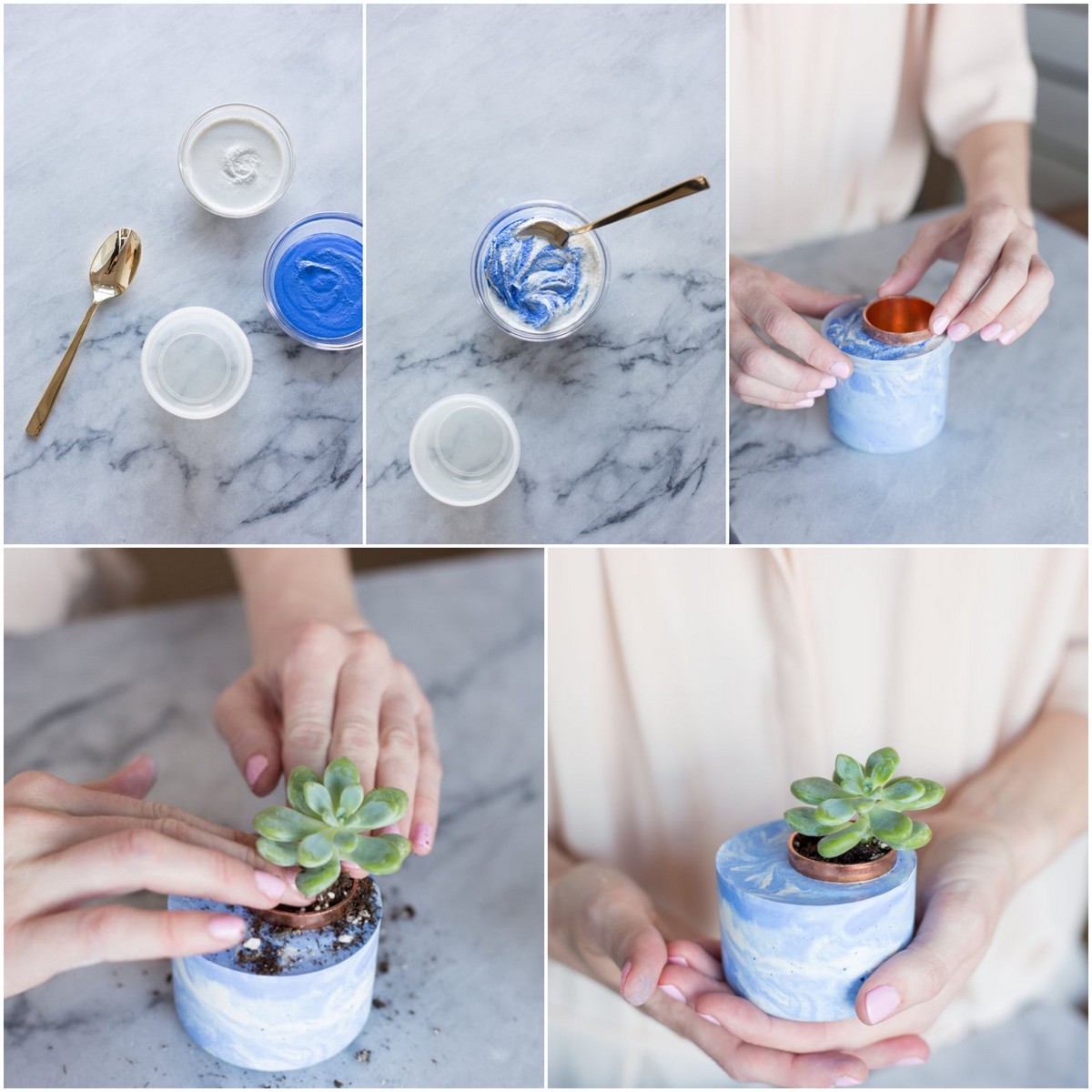 pot de fleurs beton DIY instructions bricolage objets déco