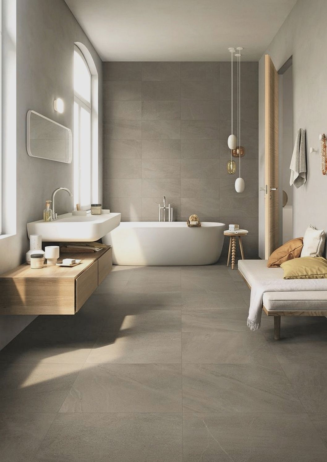 salle de bain gris et bois idées contemporaines tendances design intérieur