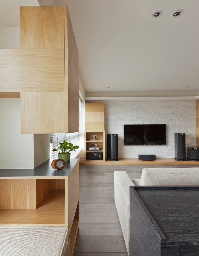 salon design en bois clair meubles déco intérieure