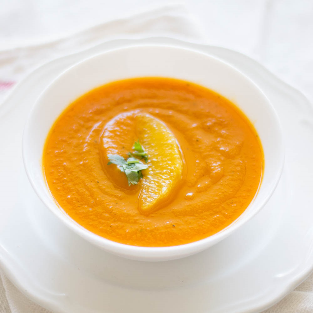 soupe crémeuse originale aux carottes et oranges