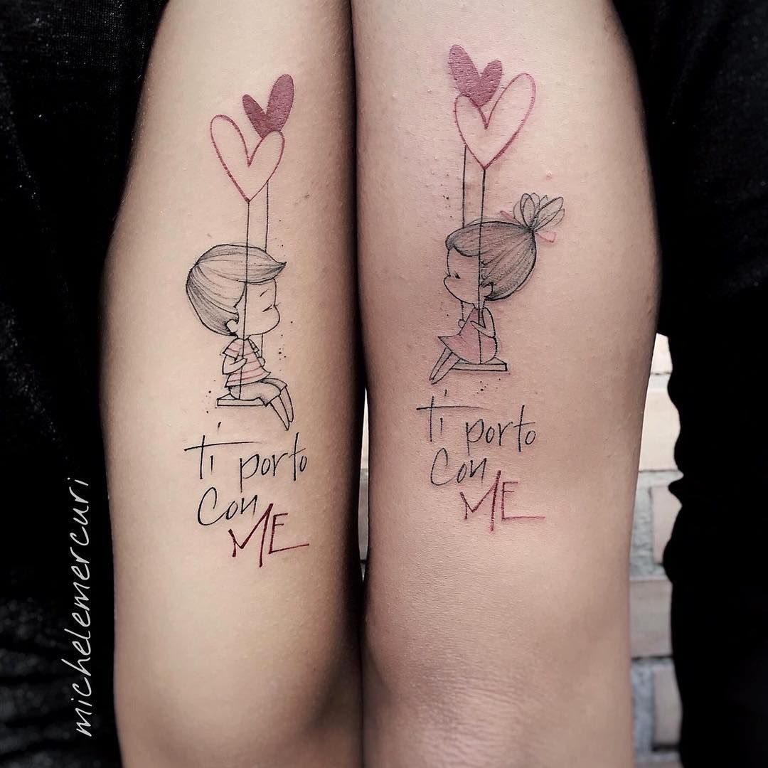 tatouage amour couple idée superbe avec inscription