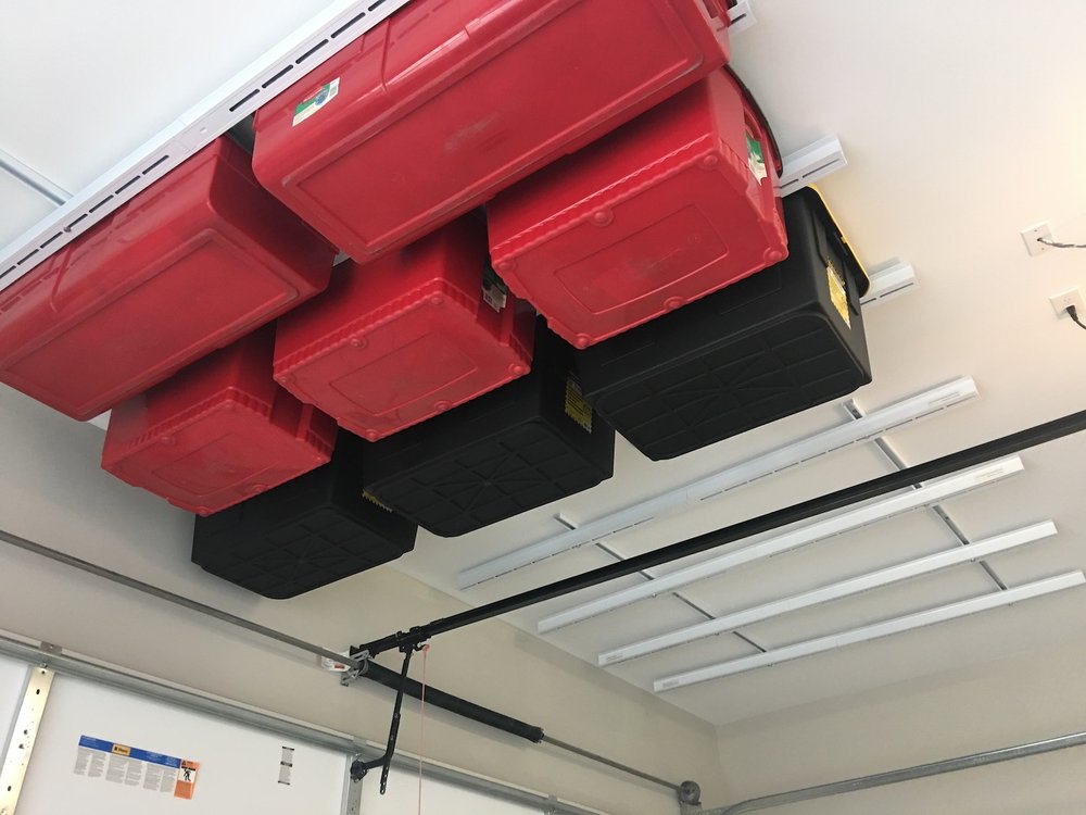 bac de rangement garage rail de plafond bacs pvc