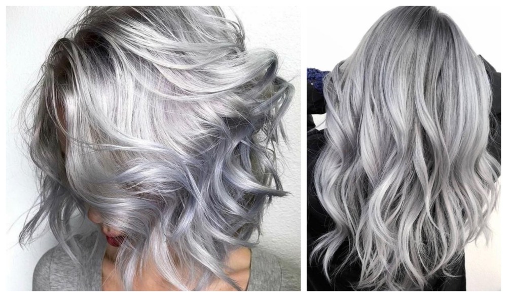 balayage platine sur base grise