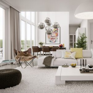 déco coin repas et salon moderne dossier espace ouvert
