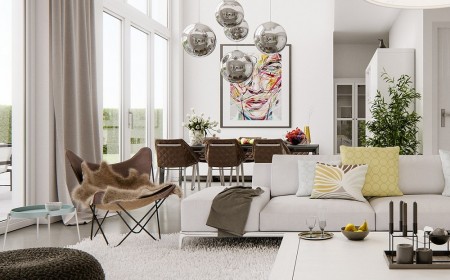 déco coin repas et salon moderne dossier espace ouvert