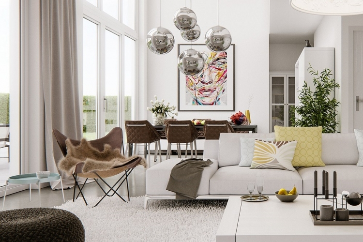 déco coin repas et salon moderne dossier espace ouvert