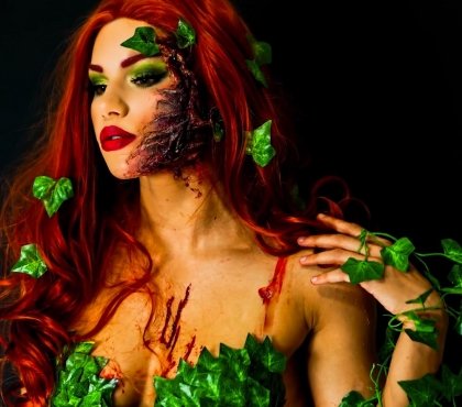 déguisement l'Empoisonneuse maquillage Poison Ivy idée superbe tutoriel vidéo