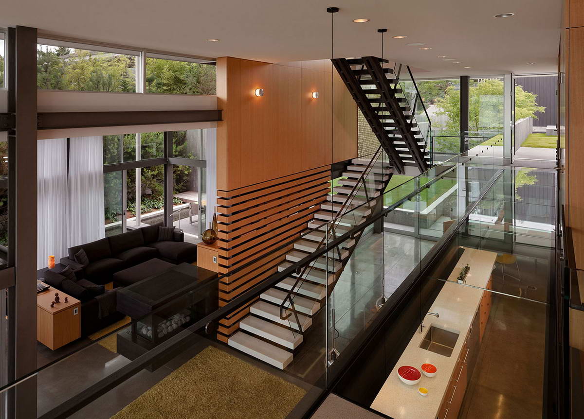 escalier beton design décor super moderne espace ouvert