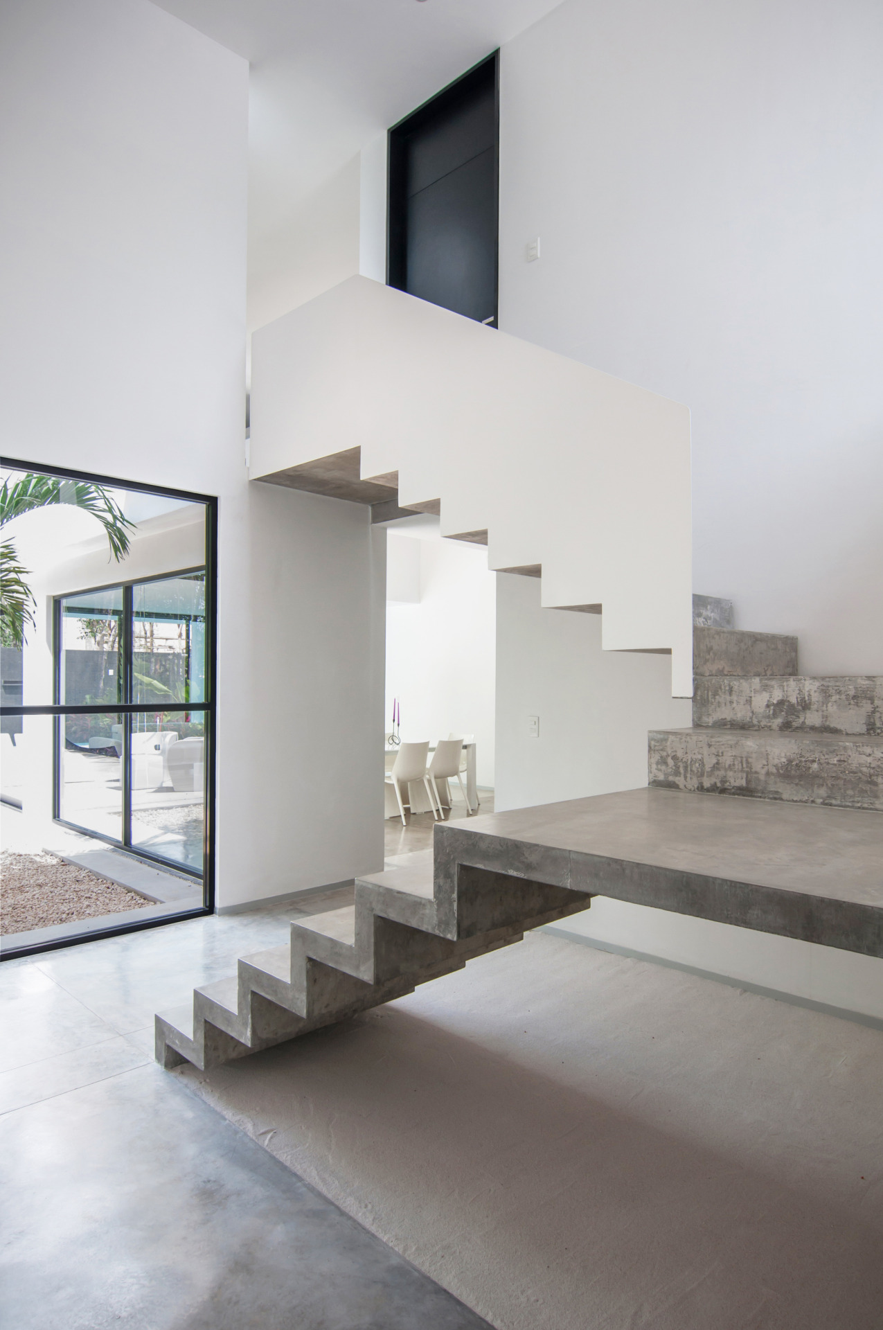 escalier beton interieur style minimaliste idées design
