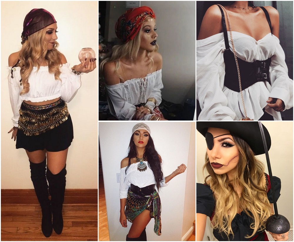 idées looks Halloween 2019 déguisement pirate femme costime maquillage coiffure