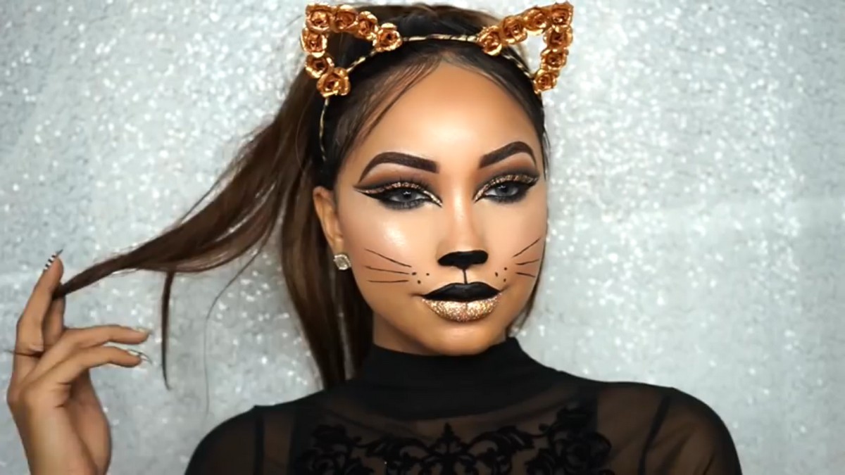 maquillage chat halloween femme déguisement simple ludique