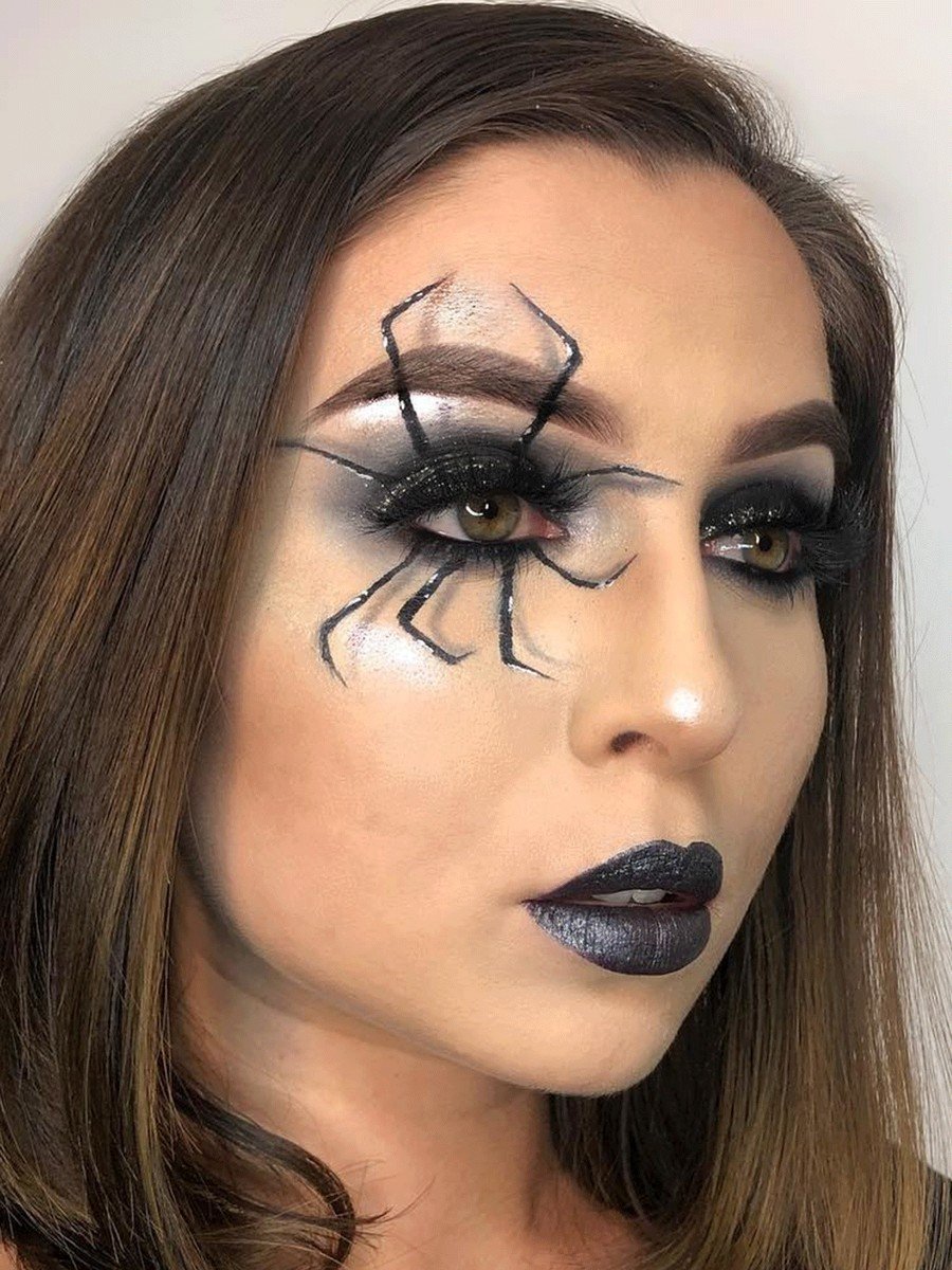 maquillage halloween femme araignée look facile make-up tendance
