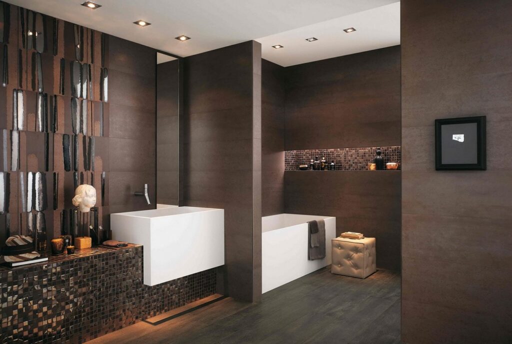 marron salle de bain moderne