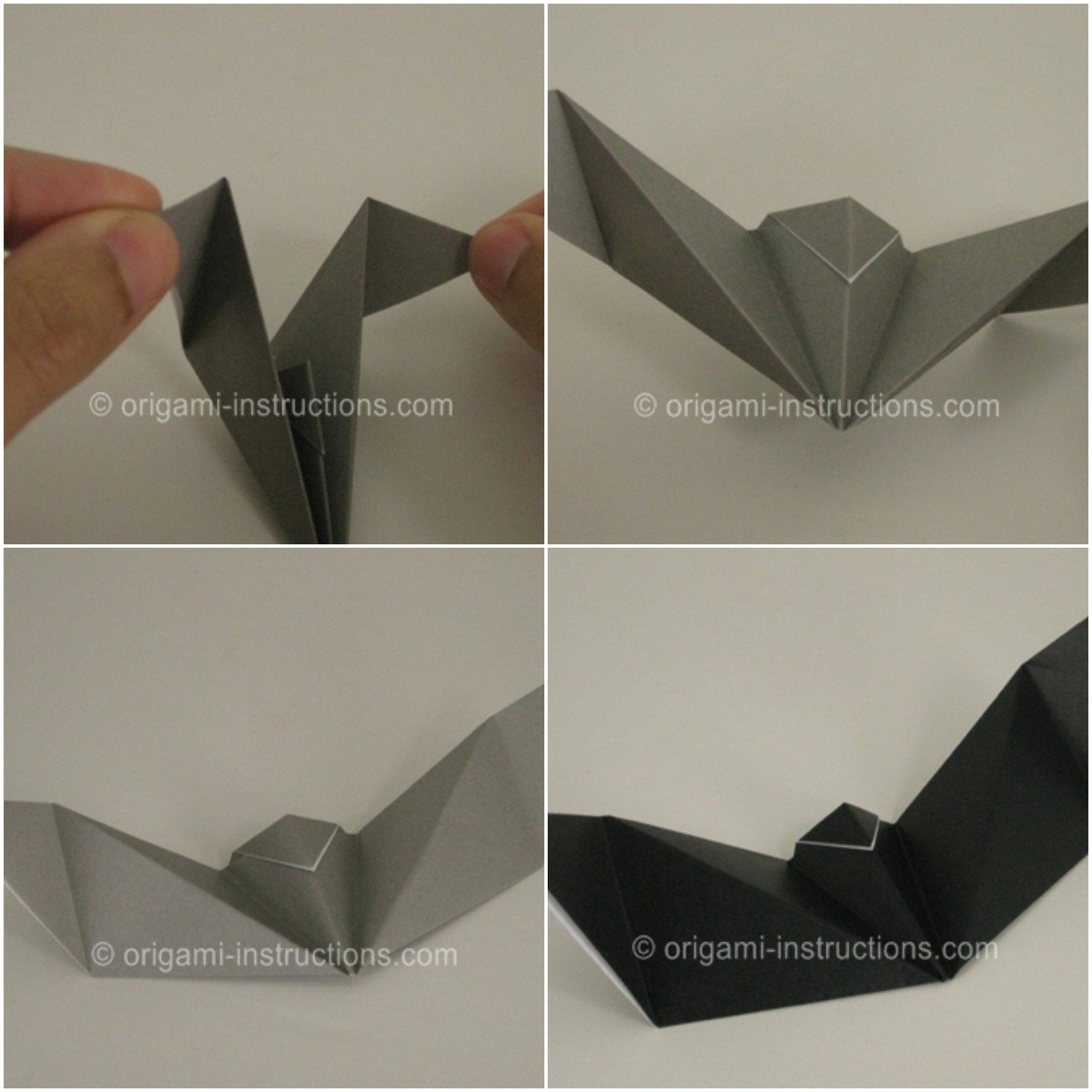 origami chauve souris Halloween instructions faciles étape par étape