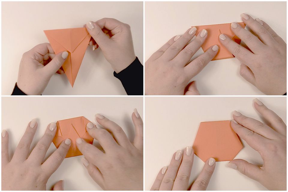 origami citrouille halloween étape par étape instructions faciles