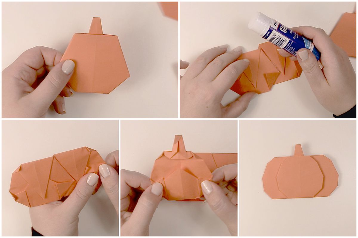 tuto origami facile Halloween citrouille instructions simples