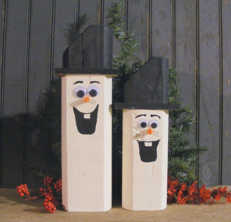 Bonhomme De Neige En Bois 10 Idees De Decoration De Noel Diy