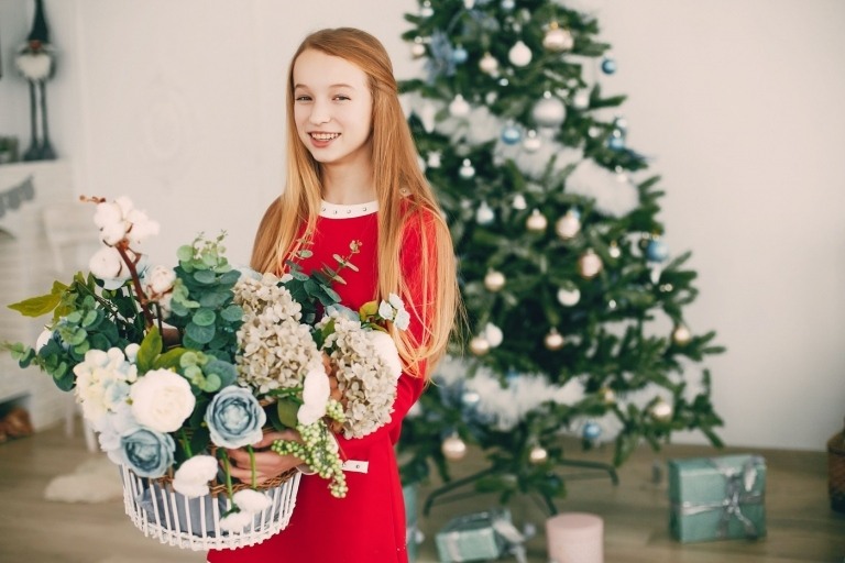 bouquet de fleurs décoration de Noel idée de cadeau