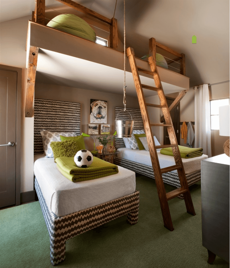 chambre garçons ado avec lit mezzanine decoration chambre garcon foot