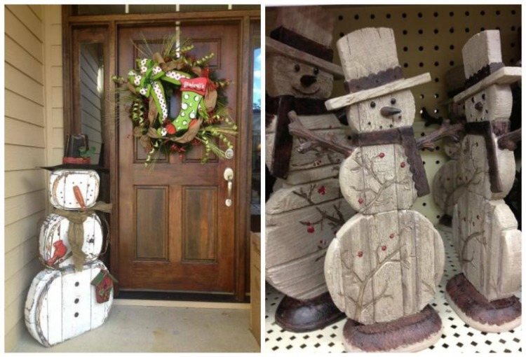 Bonhomme De Neige En Bois 10 Idees De Decoration De Noel Diy