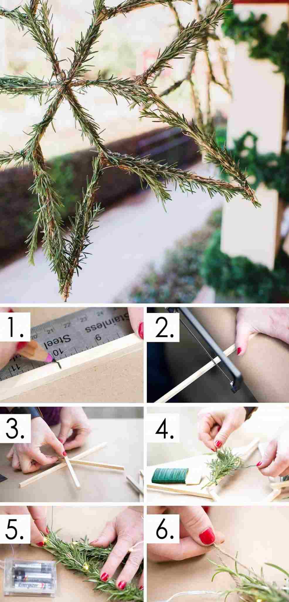 decoration de Noel exterieur a faire soi meme étoiles diy en branches de sapin