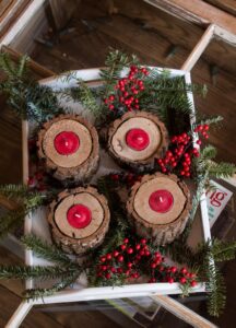 decoration de noel en bois a faire soi meme chandeliers décor naturel