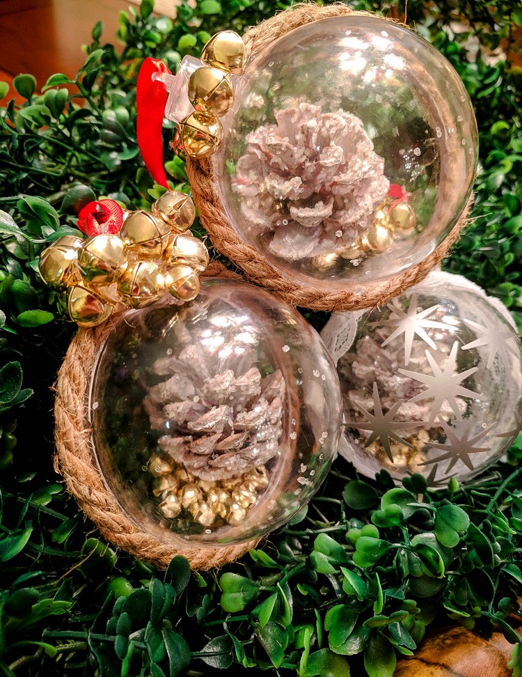 decoration sapin vintage DIY boules de Noël pommes de pin