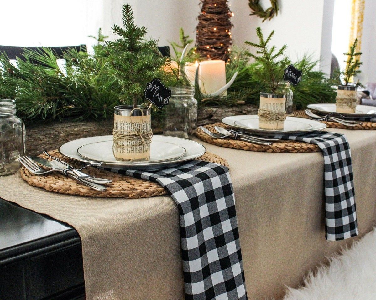 decoration table de noel DIY idées de déco festives verdure