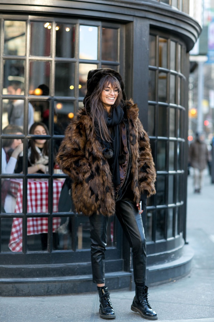 manteau oversize femme en fausse fourrure tendances mode hiver 2019