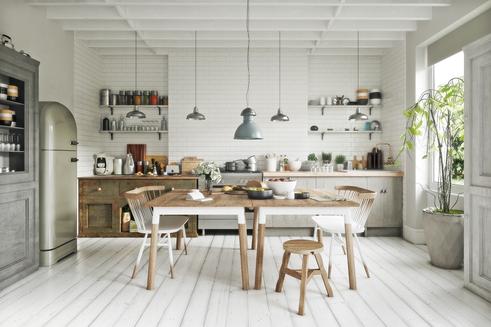 mobilier scandinave cuisine avec coin repas