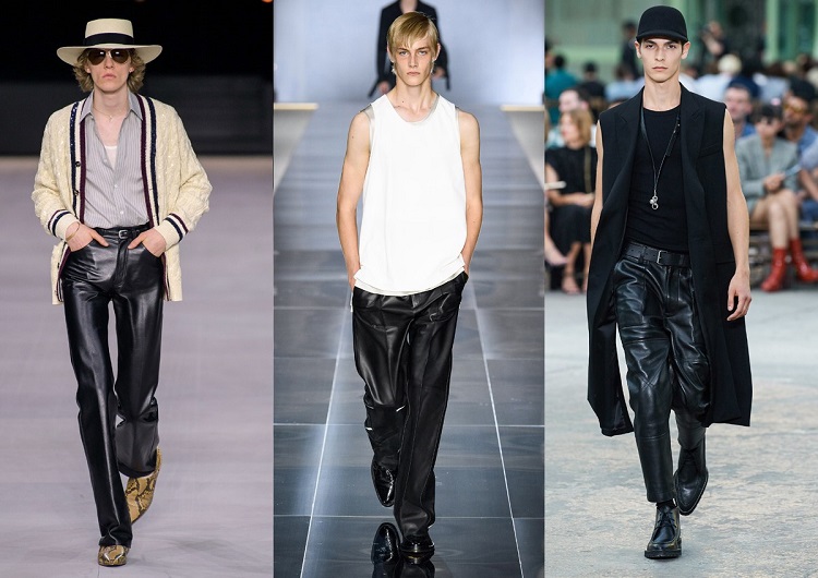 pantalon homme urbain en cuir tendances mode 2020