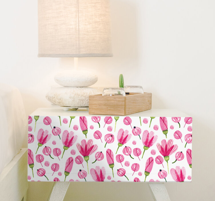 rénovation meuble en bois sticker autocollant motif floral