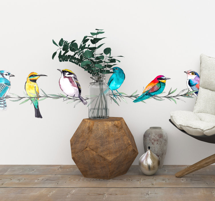 sticker frise oiseaux déco murale poétique