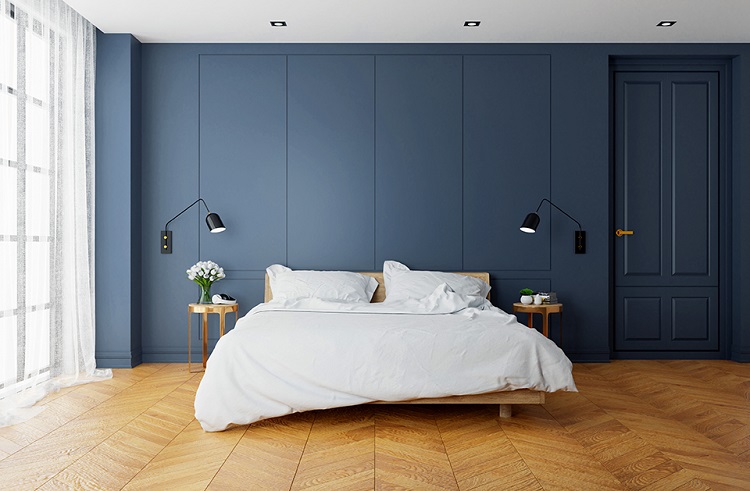 comment adopter la couleur de l'année pantone 2020 dans la chambre à coucher murs peints classic blue